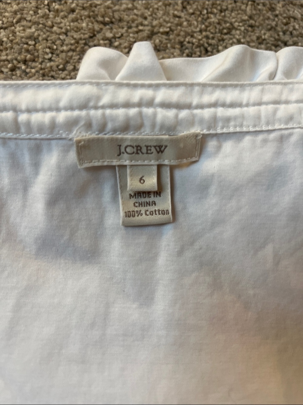 J.Crew Adorable Ruffled Collar 💯% Unlined Cotton White Tank sz6 - Picture 3 of 12